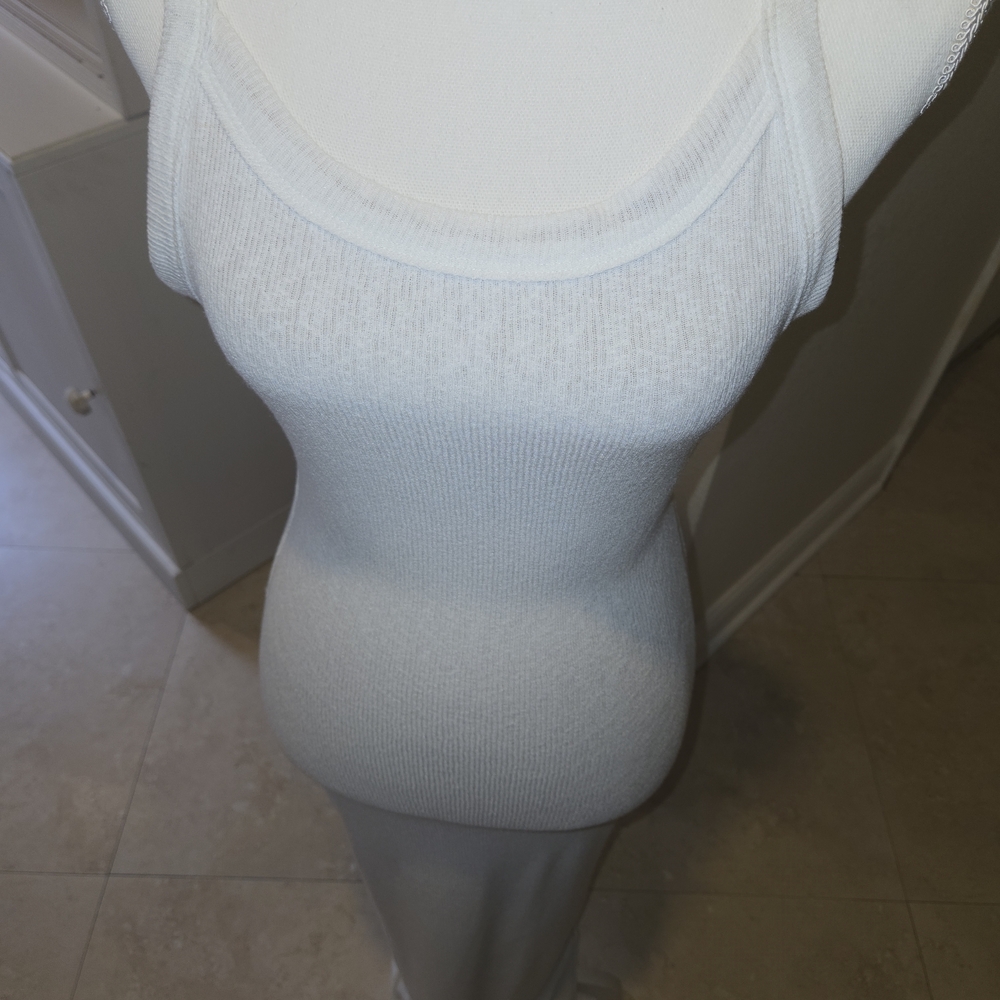 JLUXLABEL Cream Ribbed Knit Maxi Dress